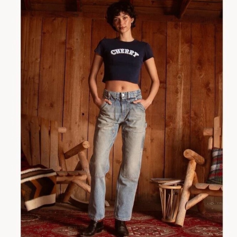 Cherry LA ‘Canvas Double Knee’ (Medium Indigo)